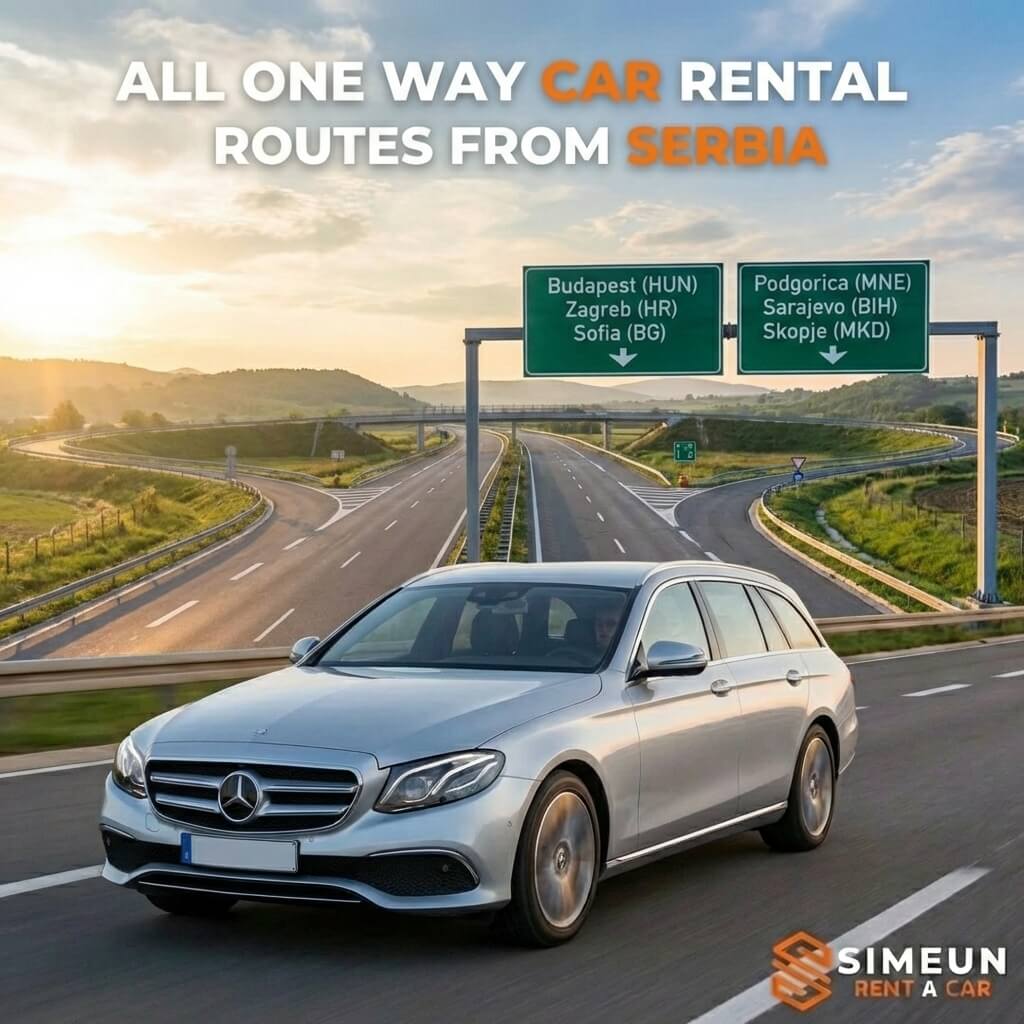 All One Way Car Rental Routes from Serbia