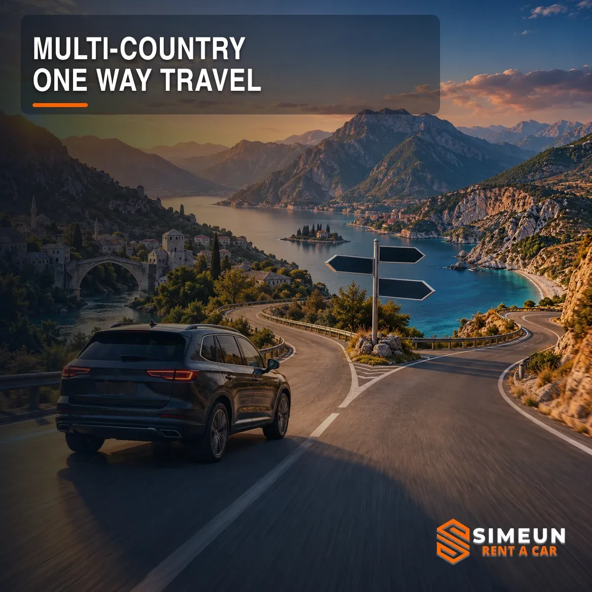 One Way car rental is also suitable for trips that include several countries.