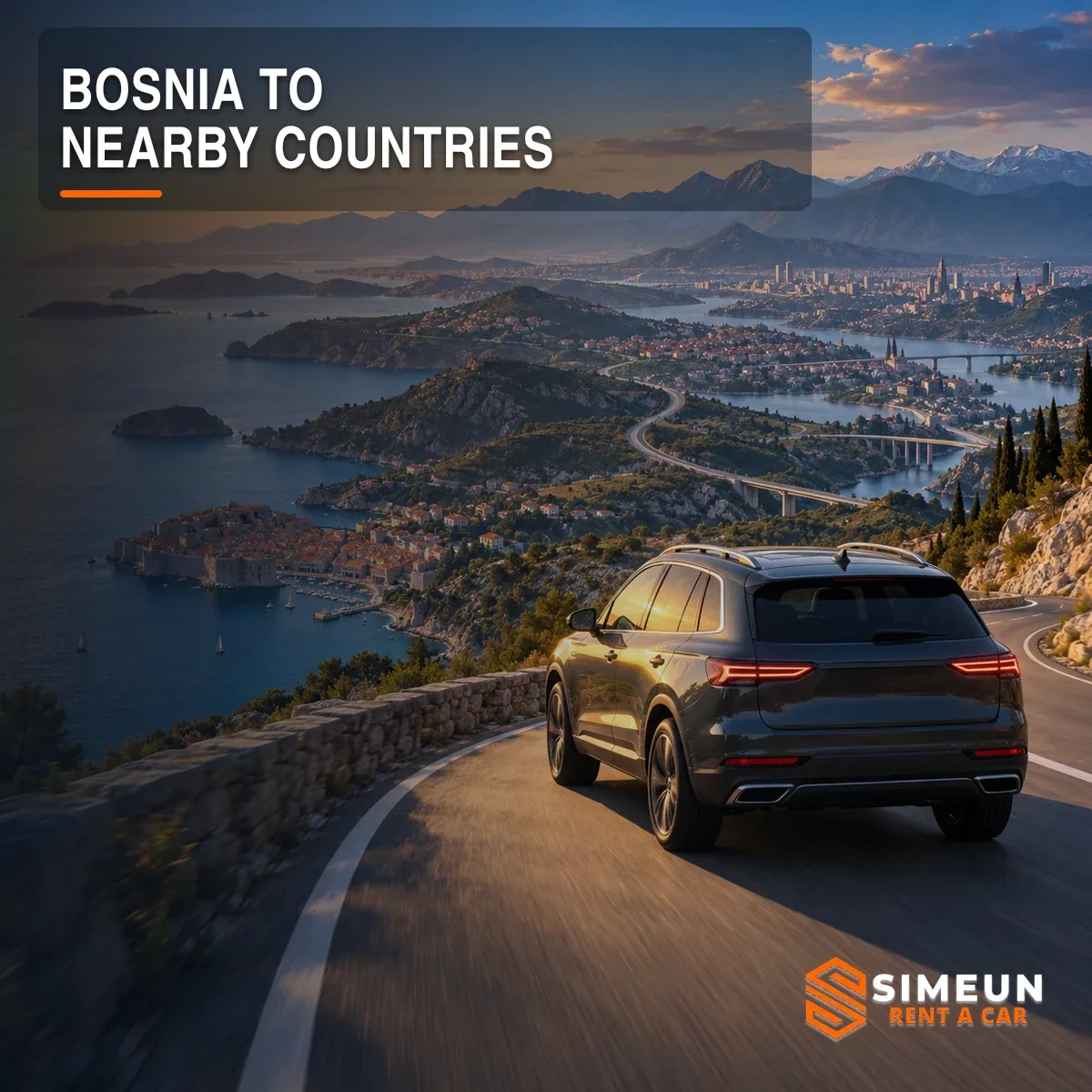 Bosnia and Herzegovina has good connections with Montenegro, Croatia, Serbia, Kosovo, Albania, North Macedonia, Greece and Italy.